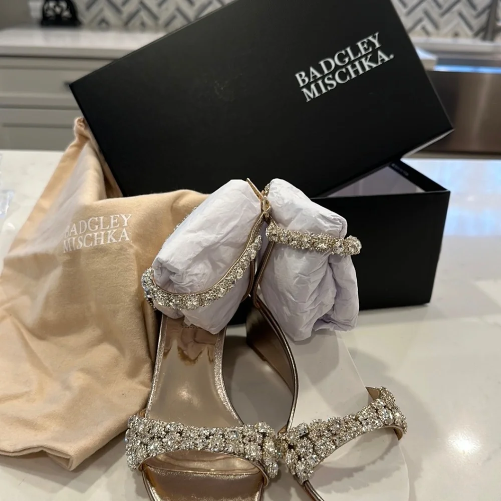 Badgely Mischa diamond studded sandals size 5 - Picture 5 of 5